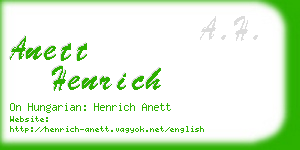 anett henrich business card